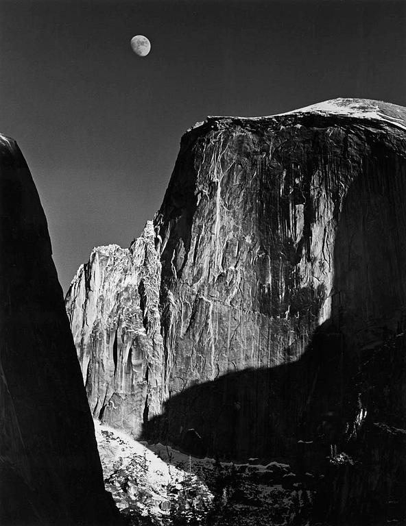 Ansel Adams, "Moon and Half Dome, Yosemite National Park, ca. 1960".
