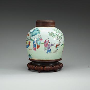 A Chinese famille rose jar, circa 1900.