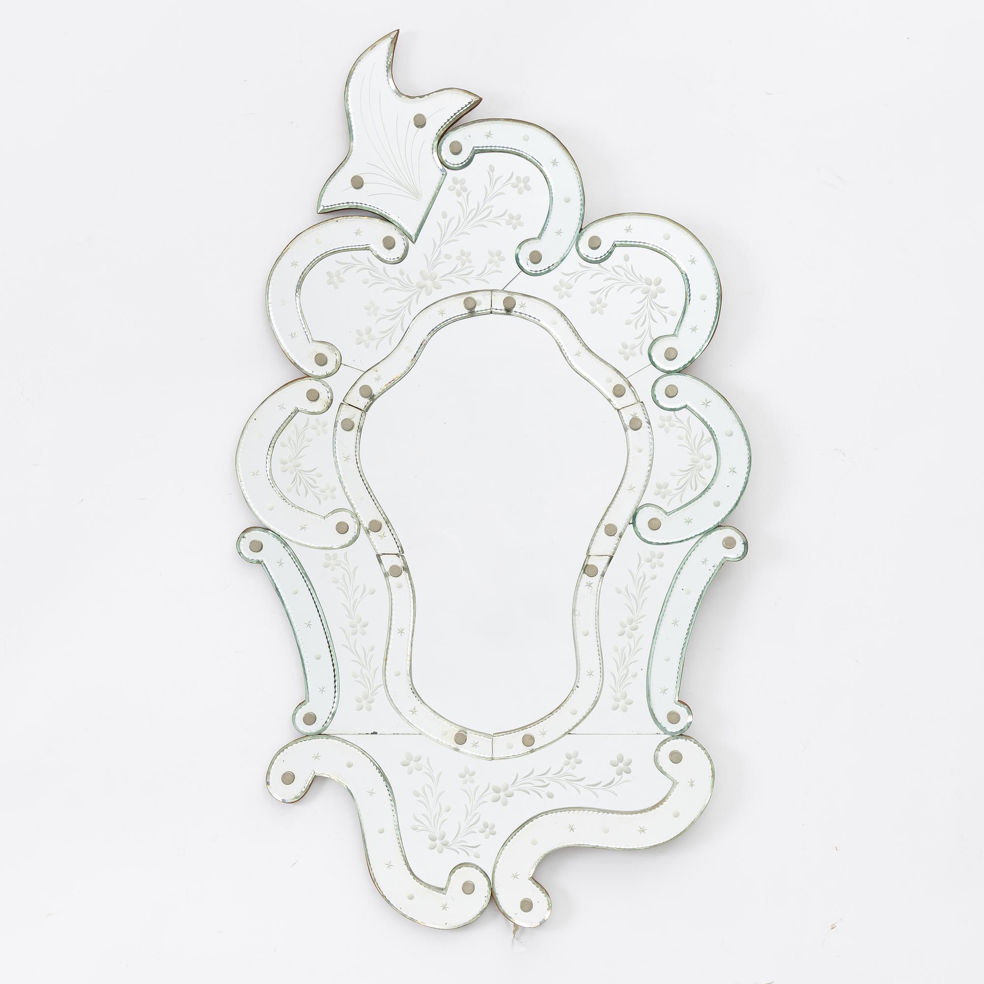 Spegel, venetiansk typ, Italien, 1900-talets mitt.