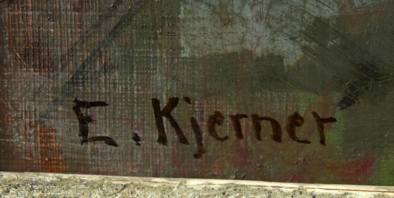 ESTHER KJERNER, olja på pannå, sign.