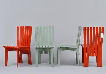 Alvar Aalto, A FIVE PIECE GARDEN FURNITURE SET.