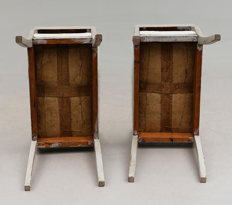 TABURETTER, 1 par, Karl-Johan, 1800-talets mitt.