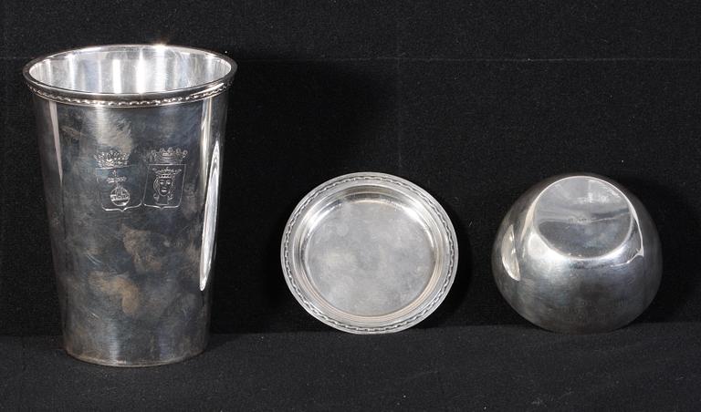 PARTI SILVER, 3 st, bla GAB, 1900-tal.