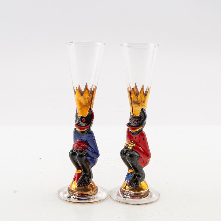 Gunnar Cyrén, snapsglas 8 st"Nobel" Orrefors signerade.