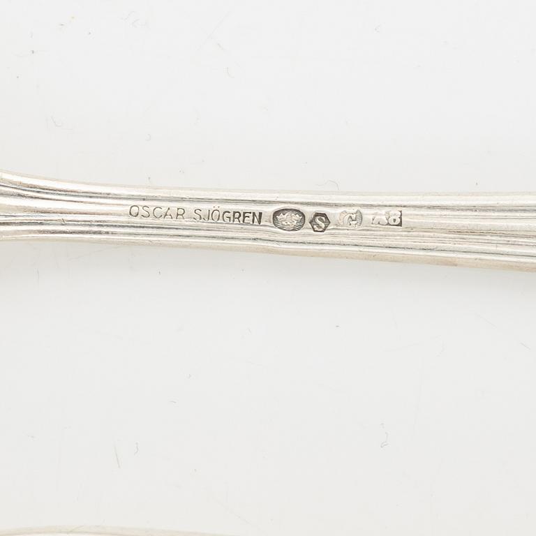 Bestickuppsättning, 90 delar, silver, Oscar Sjögren, Göteborg 1927-28.