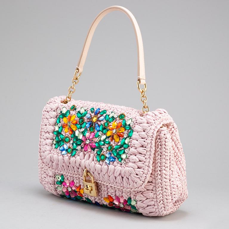 DOLCE & GABBANA, a 'Miss Bonita Satchel' embellished straw bag.