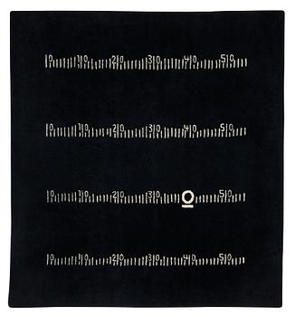 154. Eileen Gray, CARPET. "Centimètre", Black board rug, Handtufted, 246,5 x 228,5 cm, After design by Eileen Gray.