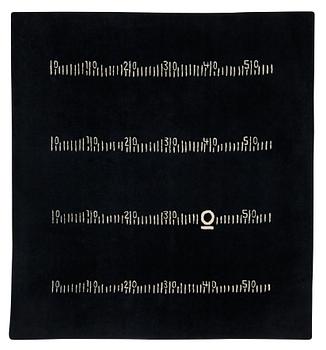 154. Eileen Gray, CARPET. "Centimètre", Black board rug, Handtufted, 246,5 x 228,5 cm, After design by Eileen Gray.