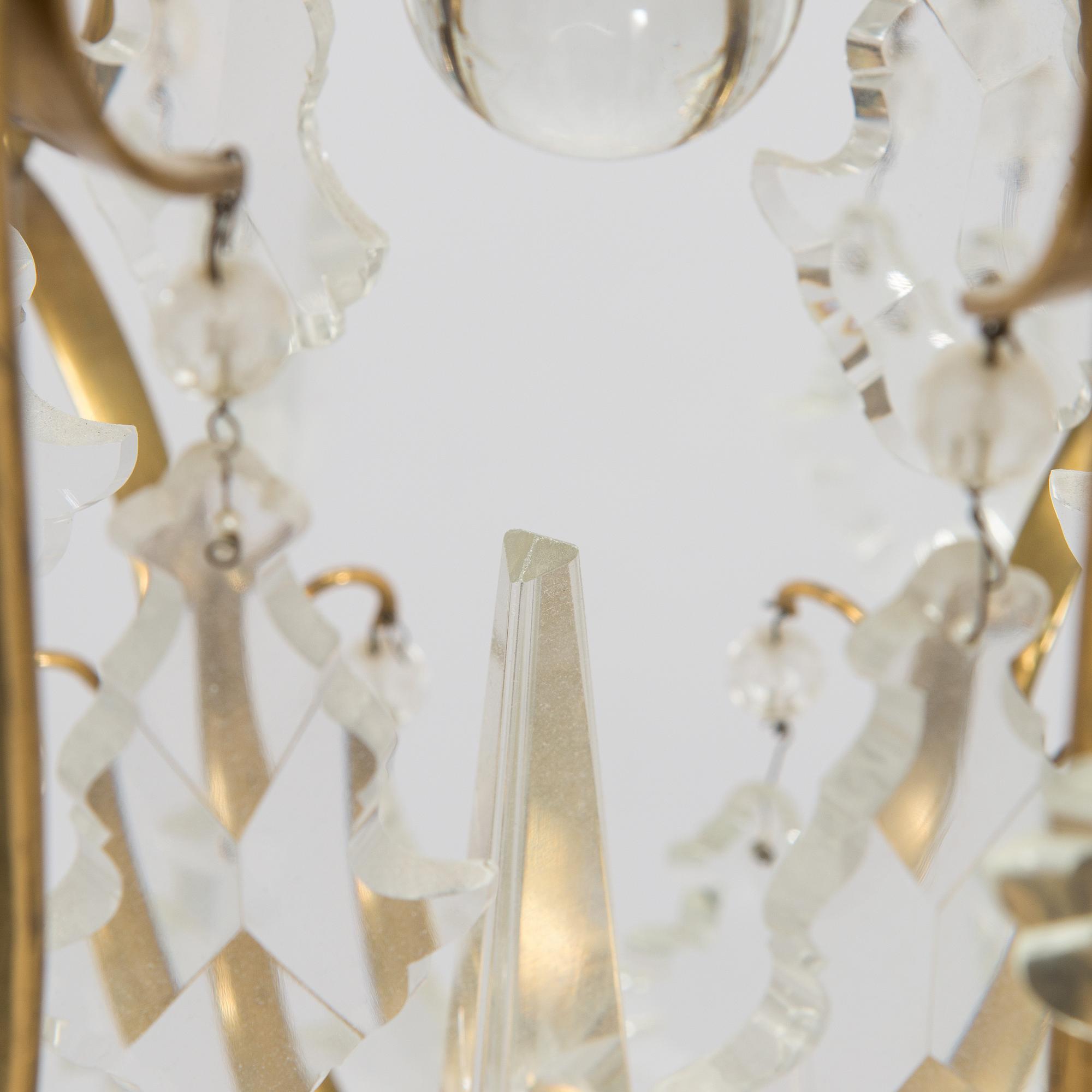 Paavo Tynell, kattokruunu/kristallikruunu, malli 1465/6, Taito 1900-luvun puoliväli.