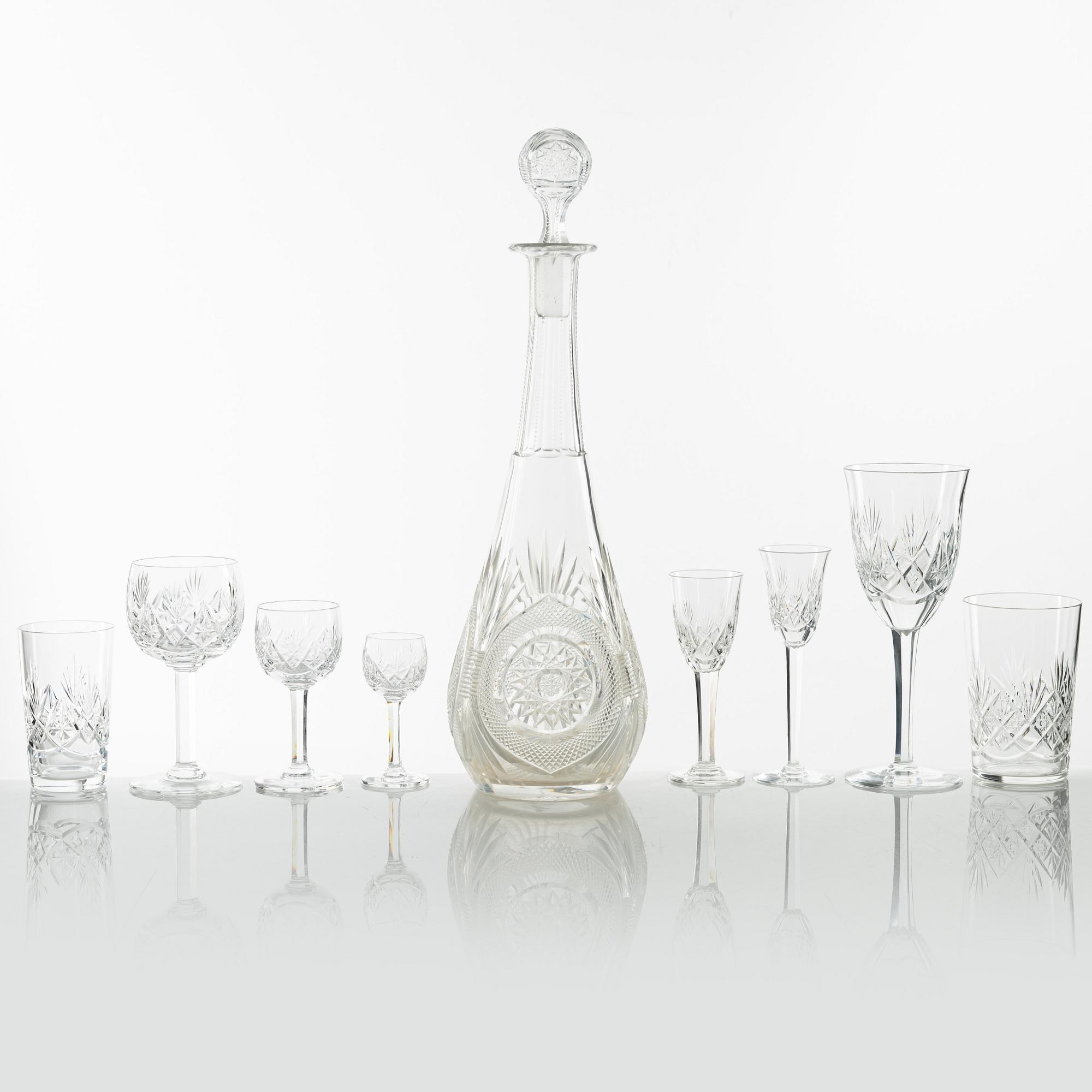 A 95-piece glass service, Riihimäen Lasi, Finland.