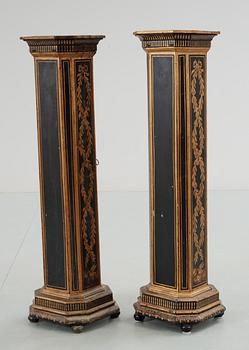 A pair of late 19th century pedestal cupboards.