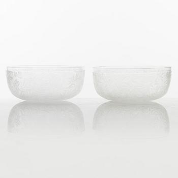 Rinsing cups / bowls, 11 pieces, glass, around 1900.