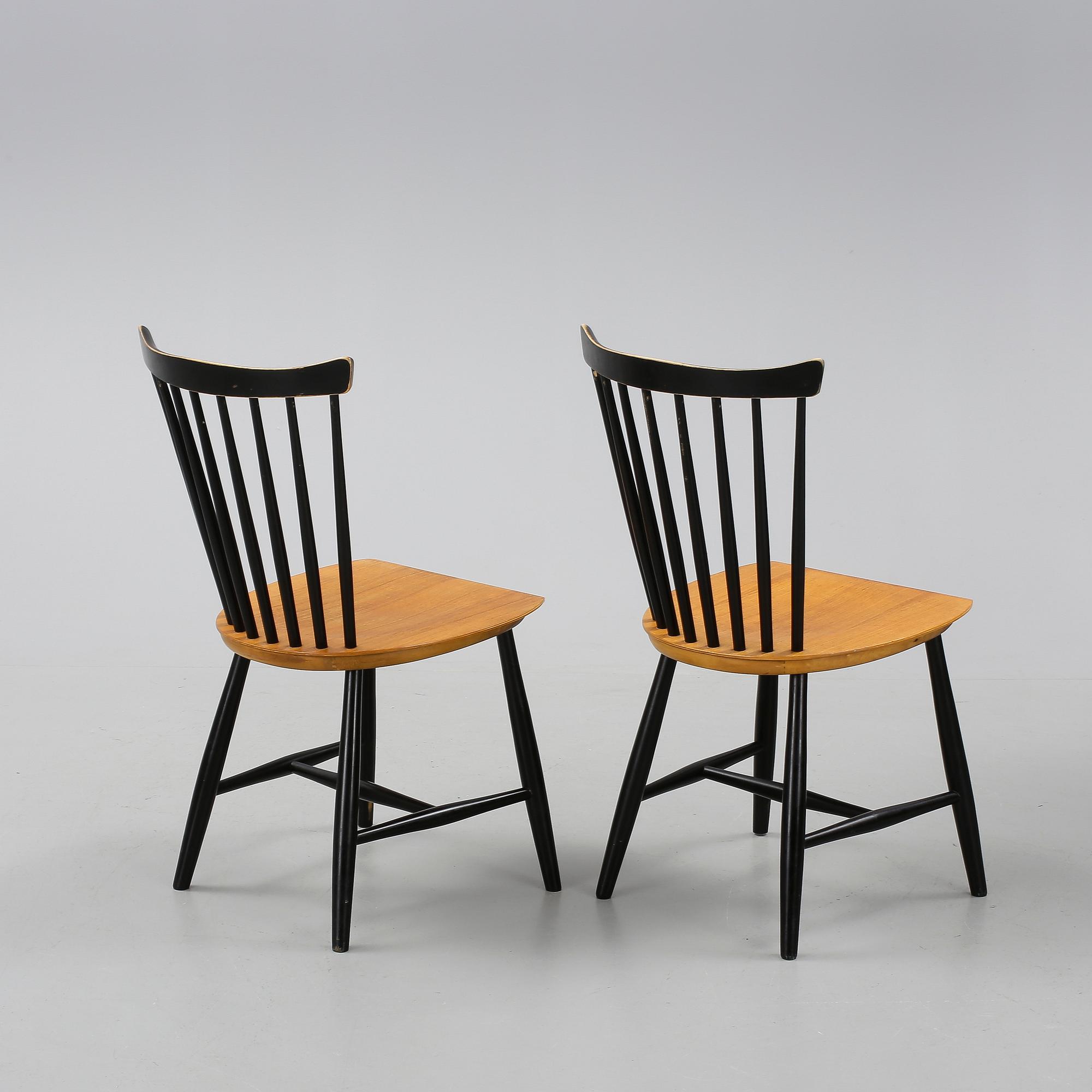 PINNSTOLAR, 2 st, Nässjö Stolfabrik, 1950/60-tal.