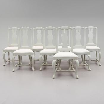 STOLAR, 8 st, senbarockstil, 1900-talets andra hälft.