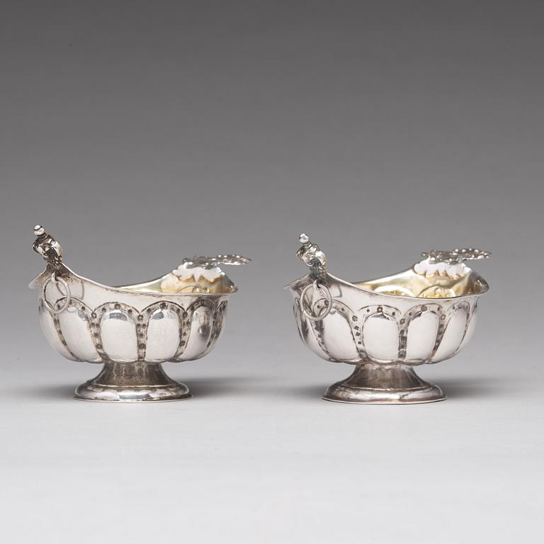 A pair of Swedish 18th century parcel-gilt silver brandy-bowls, mark of Otto Henrik Sjöberg, Falun 1748.