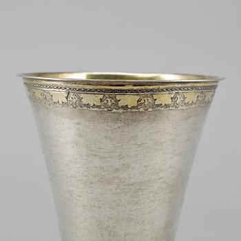 BÄGARE, silver, Anders Lundman Stockholm, verksam 1745-1763, vikt ca 377g.