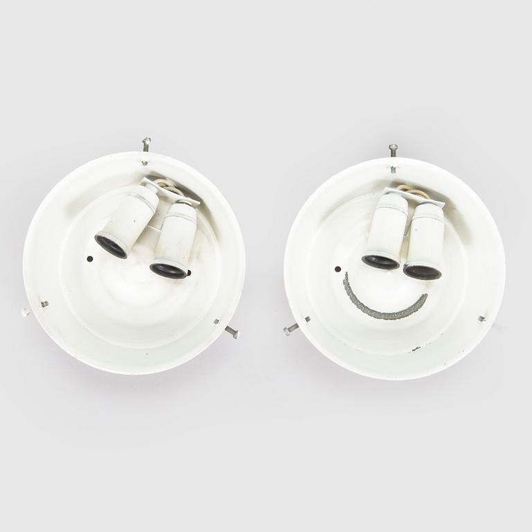 Arne Jacobsen, a pair of 1960's 'AJ-Eklipta' ceiling / wall lamps, for Louis Poulsen/licensed manufacturer Orno, Stockmann.