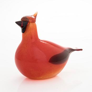 Oiva Toikka, glasfågel, "Red Cardinal", signerad O. Toikka Iittala.