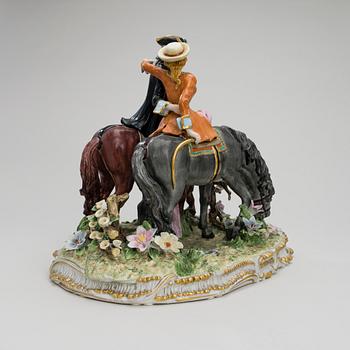 FIGURIN, porslin, Meissen ca 1900.