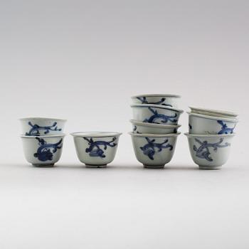 KOPPAR, 10 st snarlika, porslin, Kina, Wan Li, 1500-/1600-tal.
