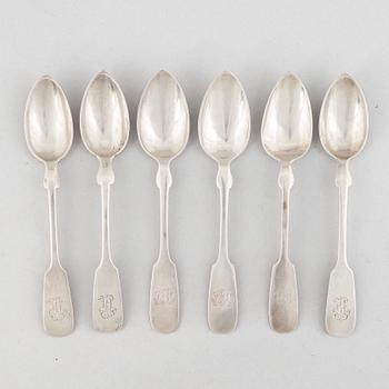 Teaspoons, 6 pcs, silver, Germany, early 20th Century.