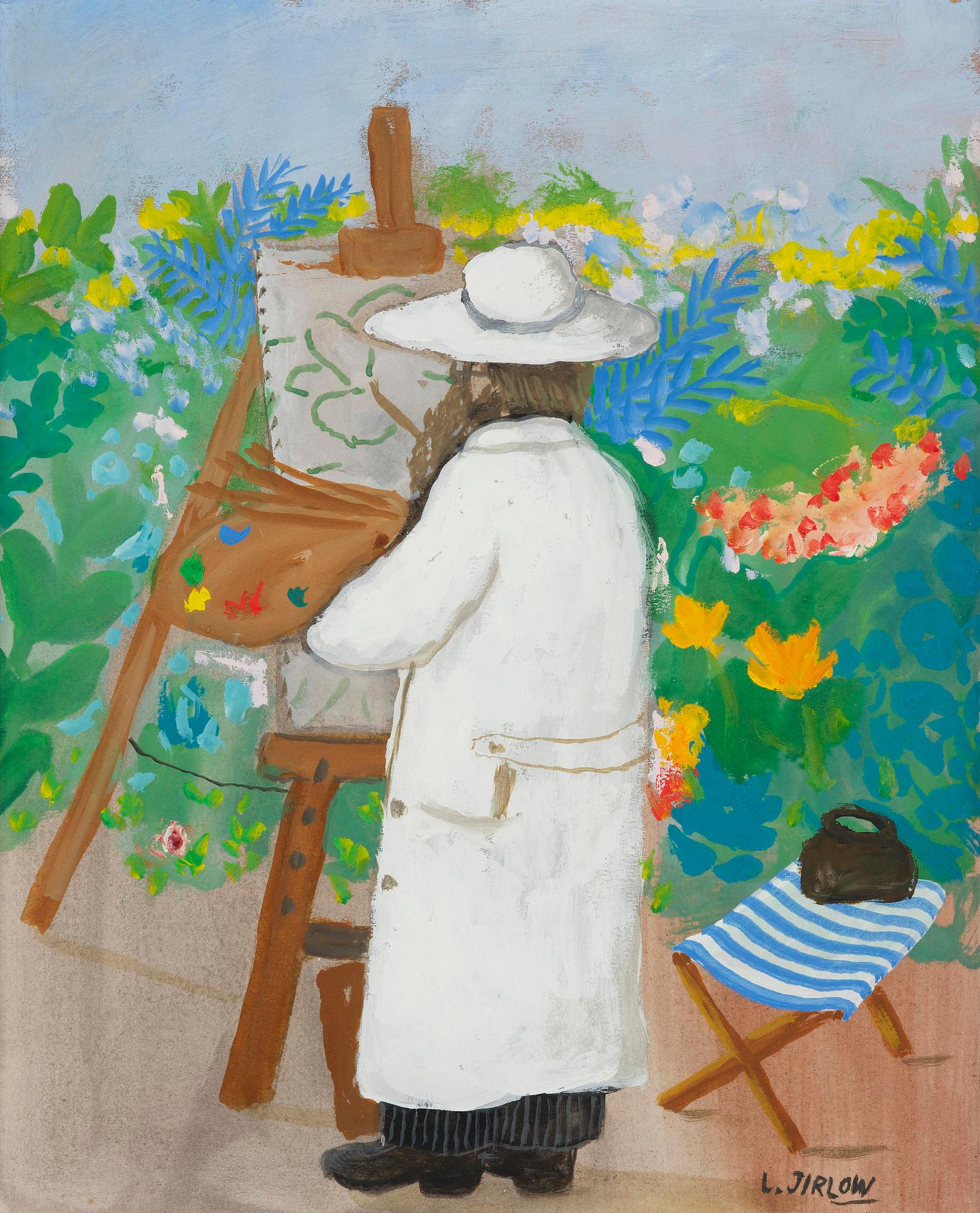 Lennart Jirlow, The artist in his garden.