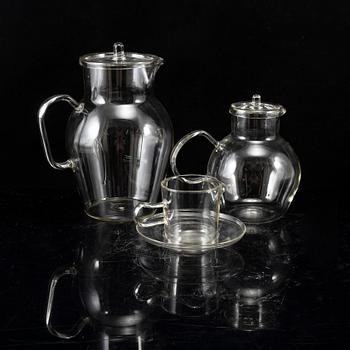 WILHELM WAGENFELD, 3 decanters, Jenaer Glaswerk, Schott & Gen, Tyskland.