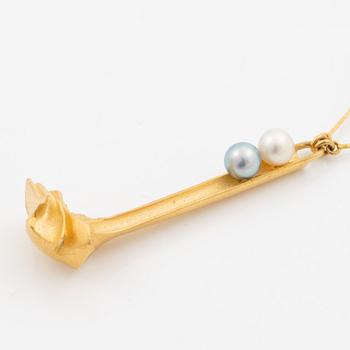 Björn Weckström, Necklace "Arousal", 18K gold with pearls. Lapponia 1979.