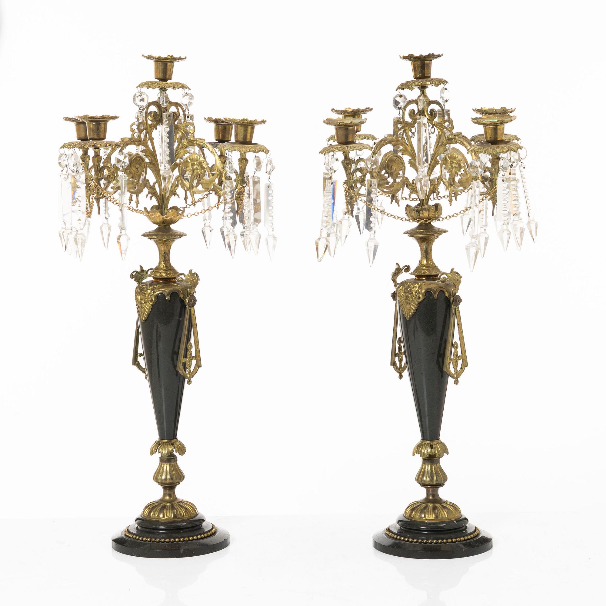 Kandelabrar, ett par, 1800- talets slut.