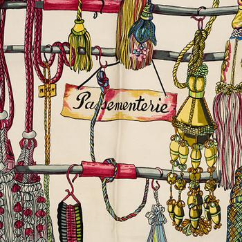 Hermès, scarves, 2 st samt knotting cards.