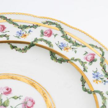 A porcelain plate (assiette unie), probably Sèvres, 1770's.