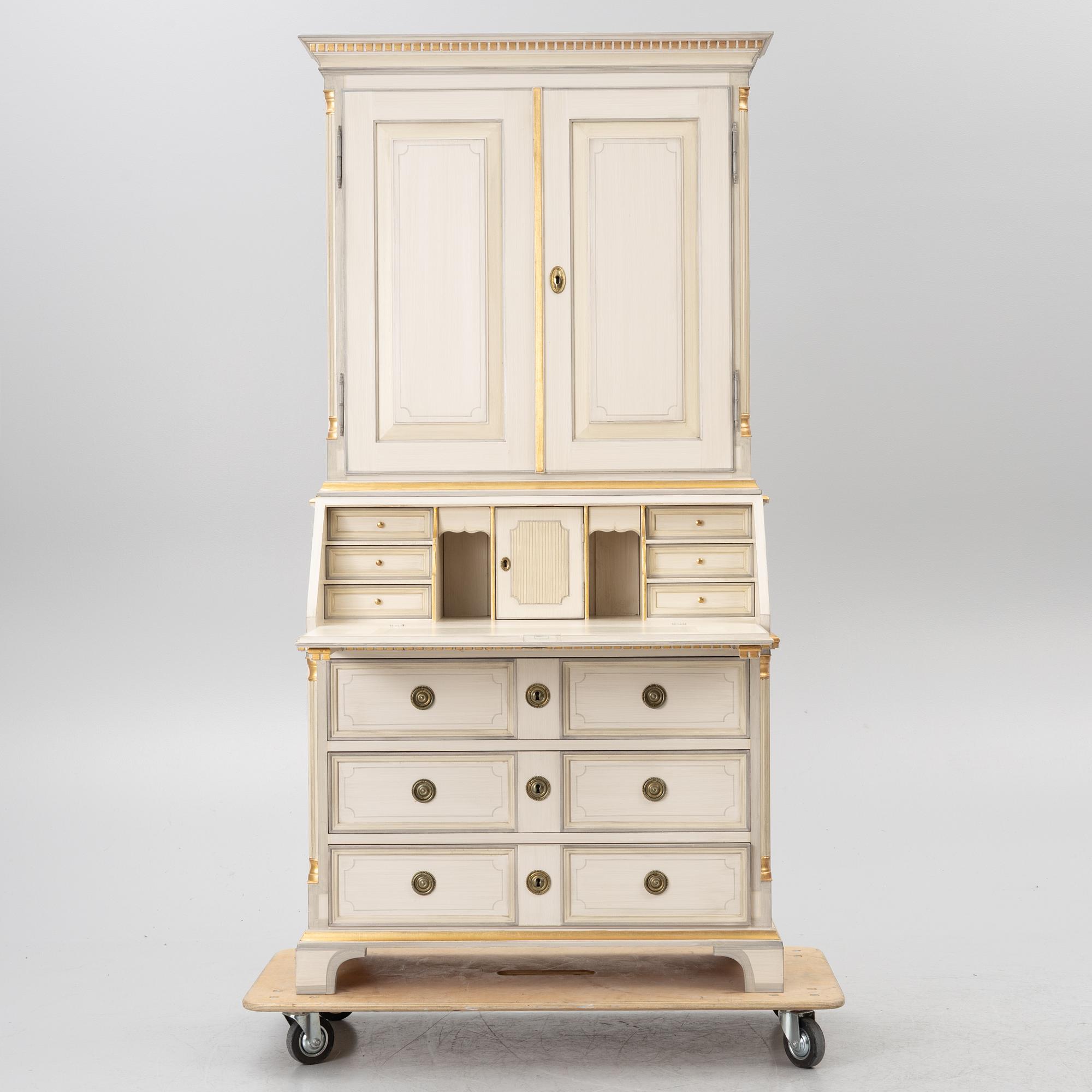 Writing cabinet, Gustavian style, KA Roos, late 20th century.