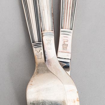 A 71-piece set of 'Margit' silver cutlery, Helsinki and Hämeenlinna, Finland 1963-68.
