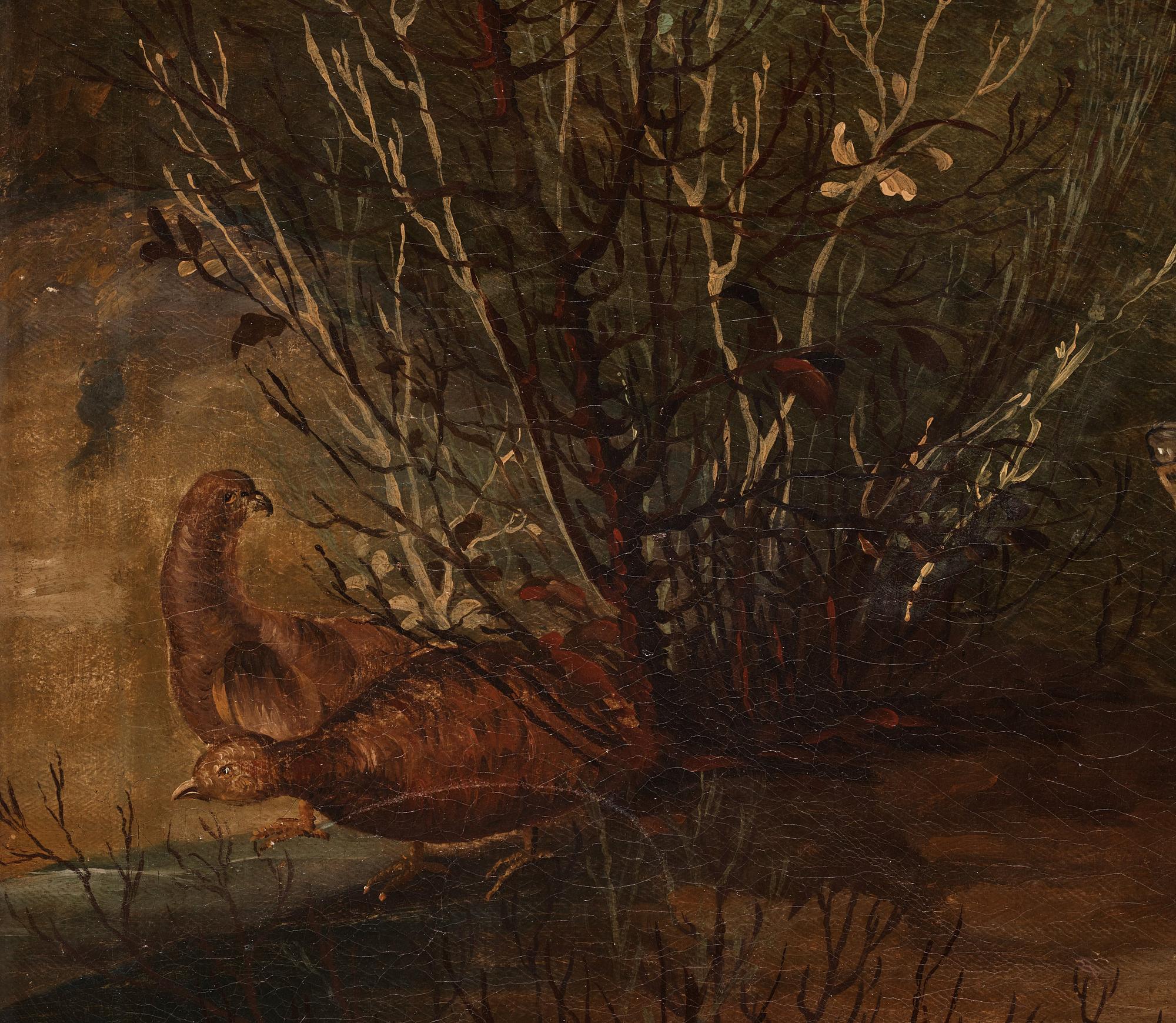 Jean-Baptiste Oudry, efter, Hund och rapphöns, 2 st.