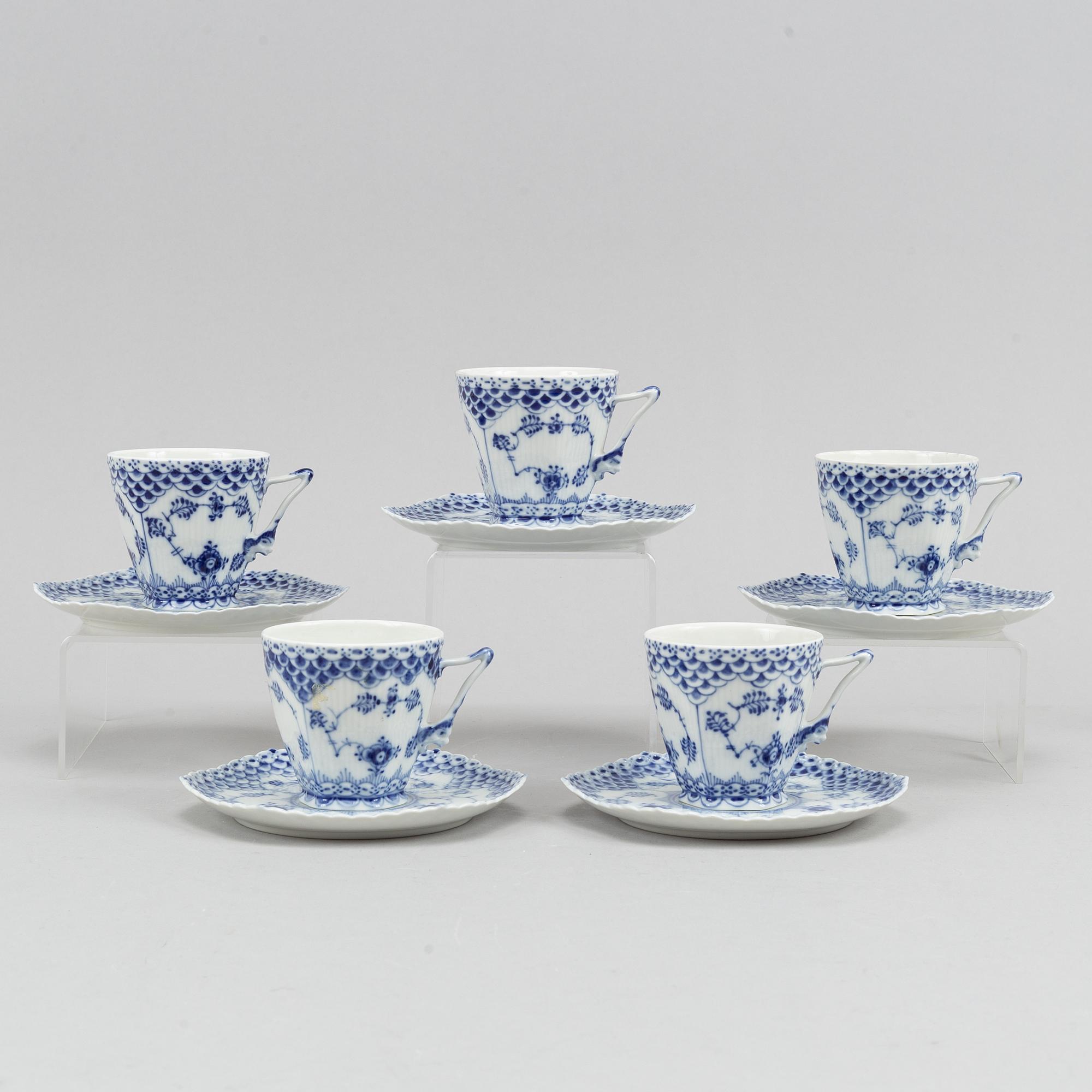 14 pieces coffe cups and saucer, Royal Copenhagen. Denmark.