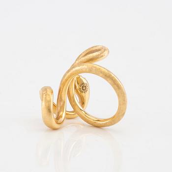 Ole Lynggaard, Ring "Snakes" 18K guld med runda briljantslipade diamanter.