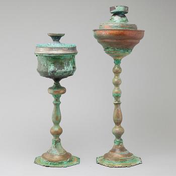 a two part sculpture, signed and dated 2003.