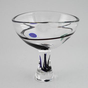 VICKE LINDSTRAND, a footed bow, glass, signed and numbered LV 2018, Kosta, Sweden.