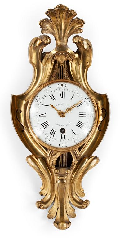 A French Louis XV gilt bronze clock by Ferdinand Berthoud (1727-1807).