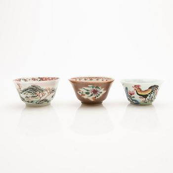 Ett parti, 11 delar, porslin, Kina, delvis 1700-tal.