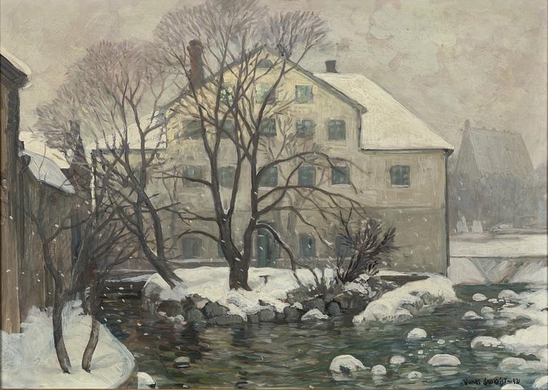 Jonas Lindkvist, Winter View of Akademikvarnen from Dombron, Uppsala.