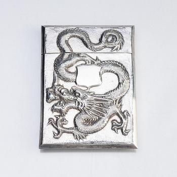 A Chinese Export silver calling card case, early 20th century.