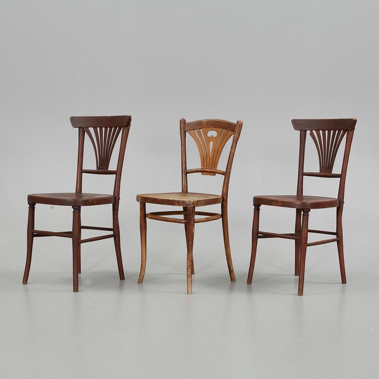 STOLAR, 3 st, Thonet, sekelskiftet 1800/2900.