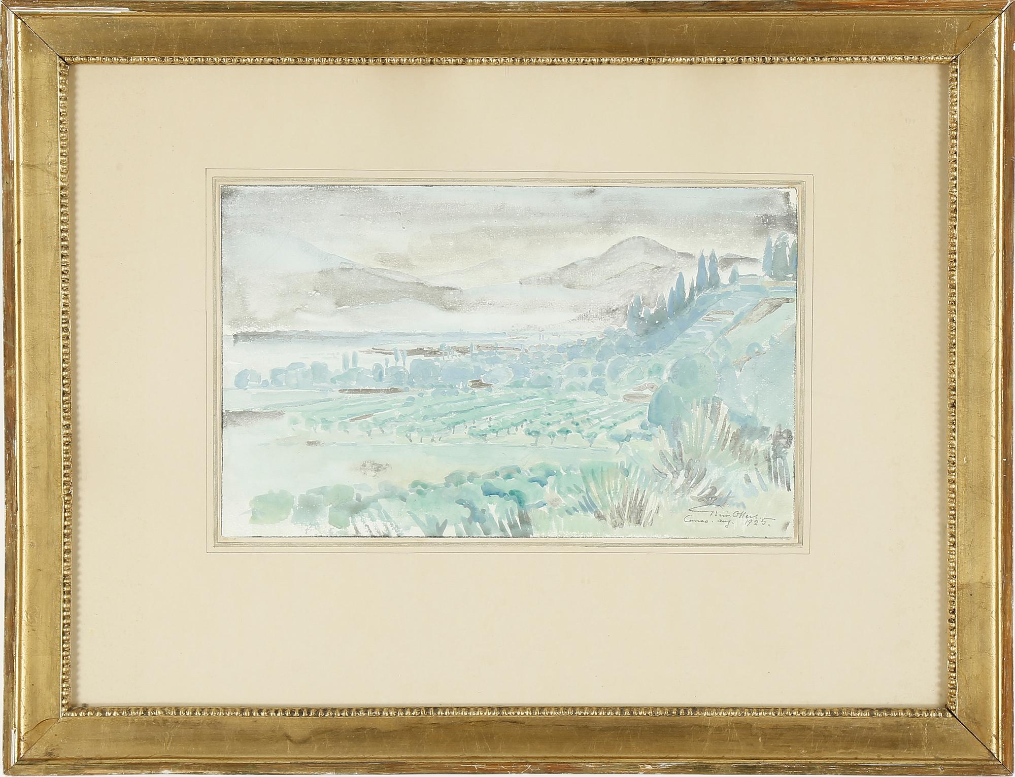 EDVIN OLLERS, 2 st, akvareller, signerade och daterade 1921 samt 1925.