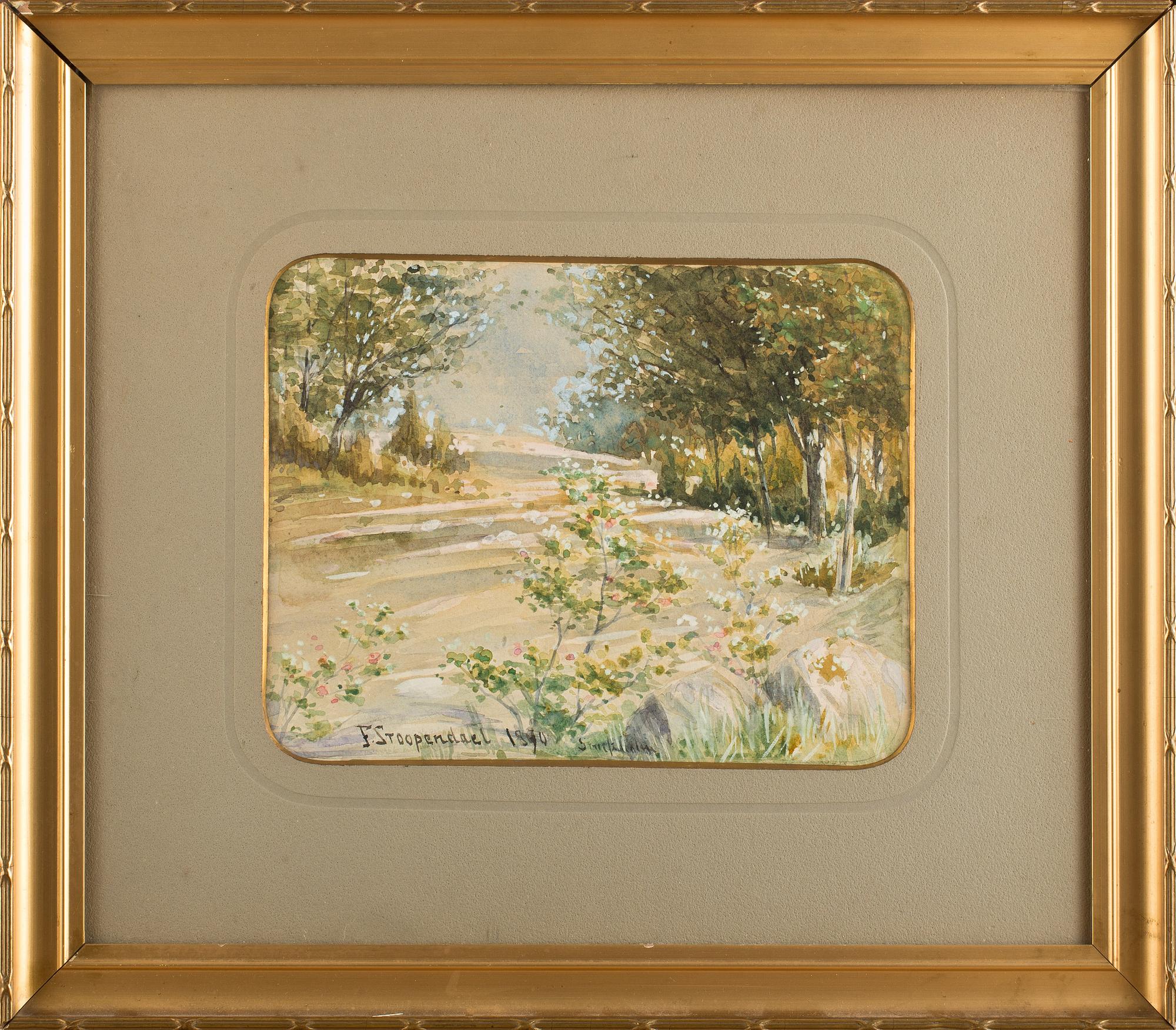 FERDINAND STOOPENDAAL, akvarell, signerad och daterad Stockholm 1890.