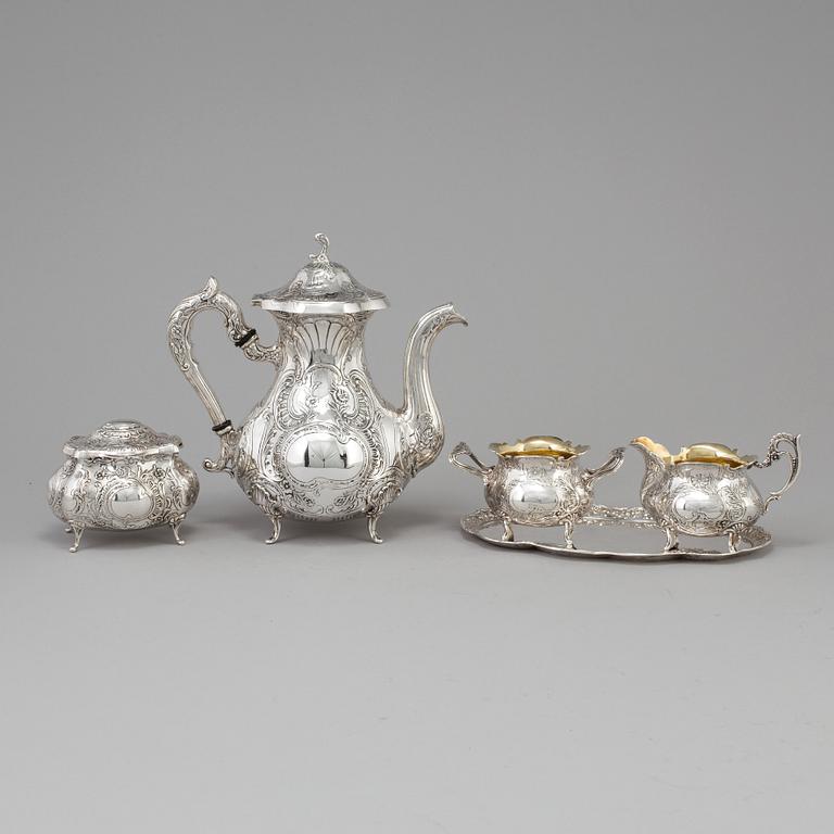 A five piece silver coffee service, GEWE, Malmö 1977-81.