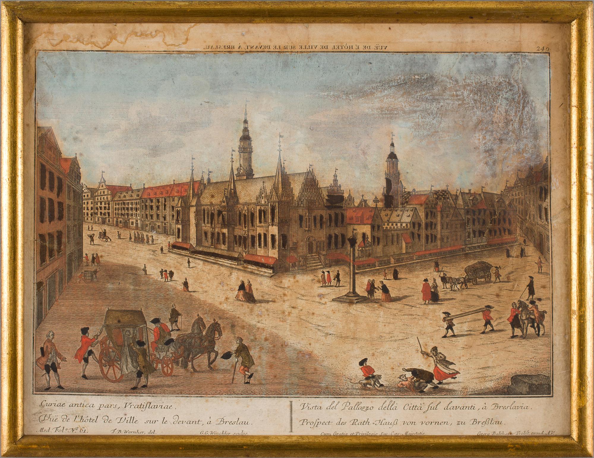KOPPARSTICK, 5 st, handkolorerade. 1700-tal.