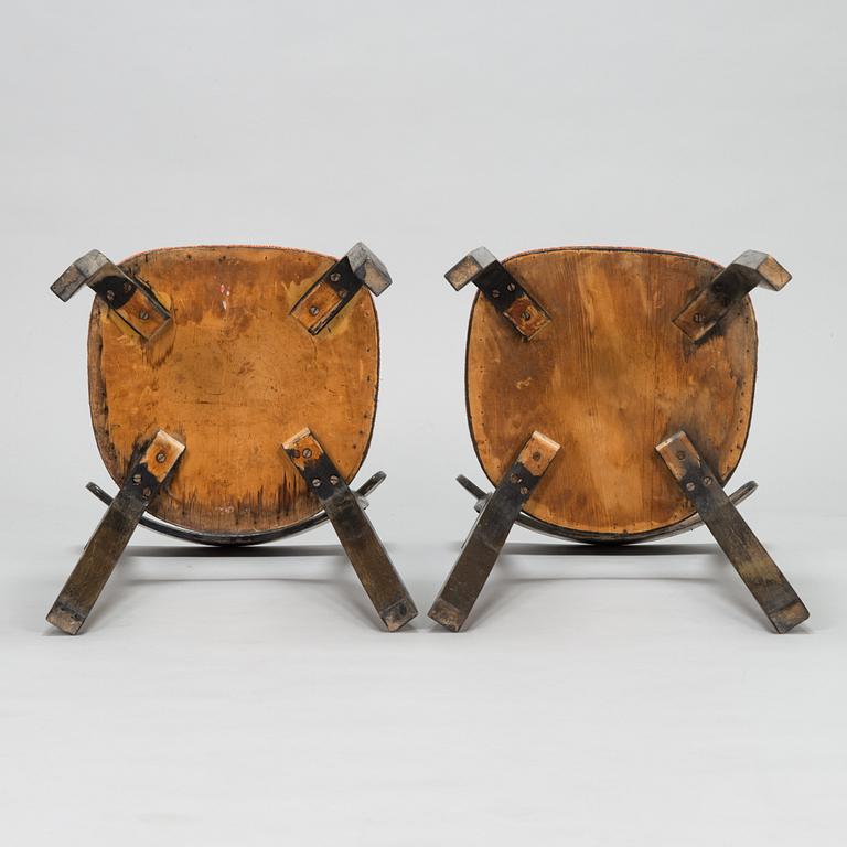 Alvar Aalto, stolar, 2 st, modell 69, O.Y. Huonekalu- ja Rakennustyötehdas A.B. 1940-tal.