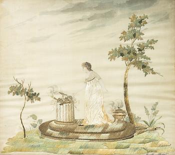 An Empire silk embroidery, signed C. M. Meÿer, early 19th Century.
