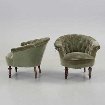 FÅTÖLJER, ett par,1900-talets första hälft.